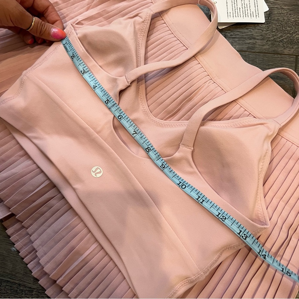 NWT Lululemon Set Varsity Pleated Skirt and Scoop Neck Bra Pink Haze - Picture 16 of 16